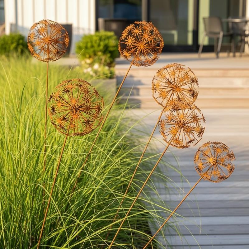 Model Kit Vintage - Vintage Metal 3D Dandelion Garden Sculptures