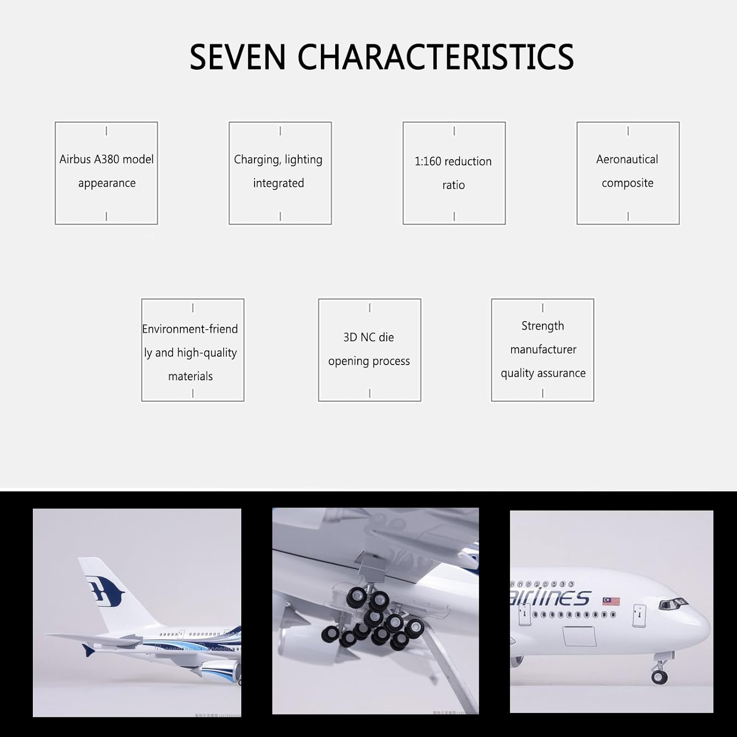 1:160 Scale Malaysia Airlines  - Model Kit Airplane recension och pris